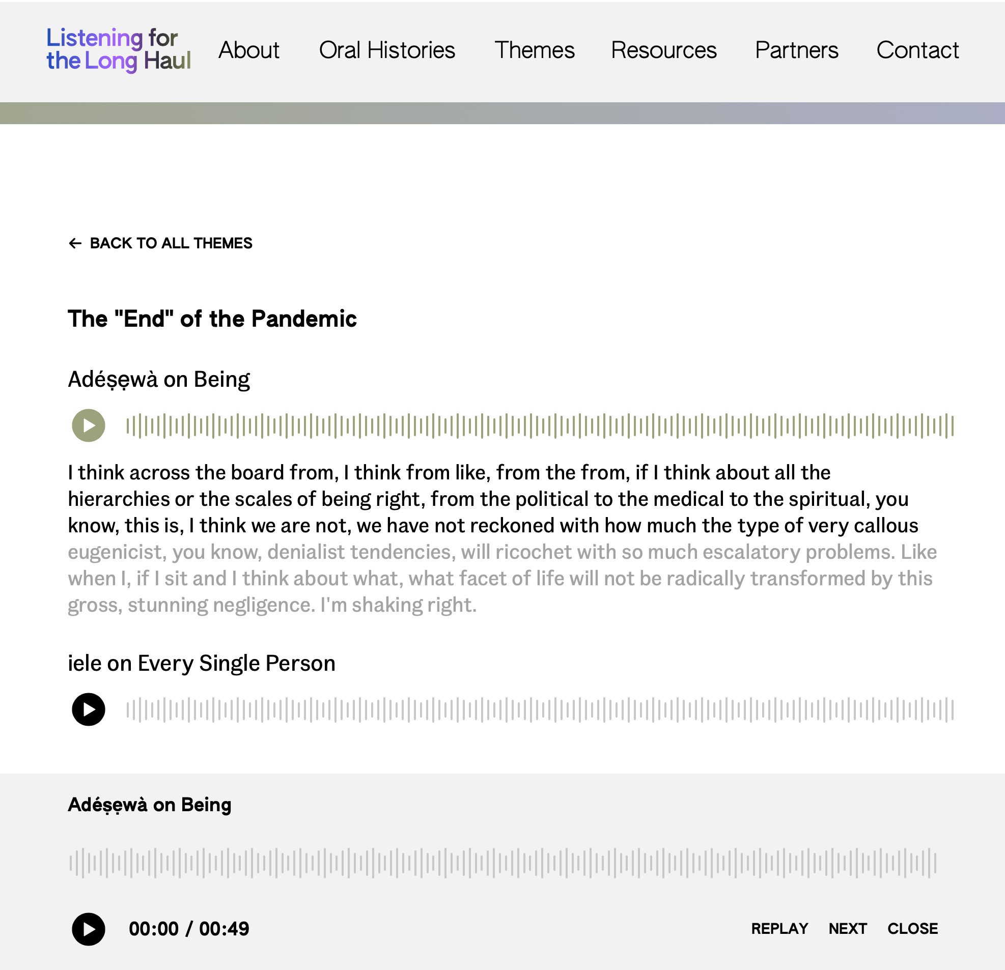 Listening for the Long Haul