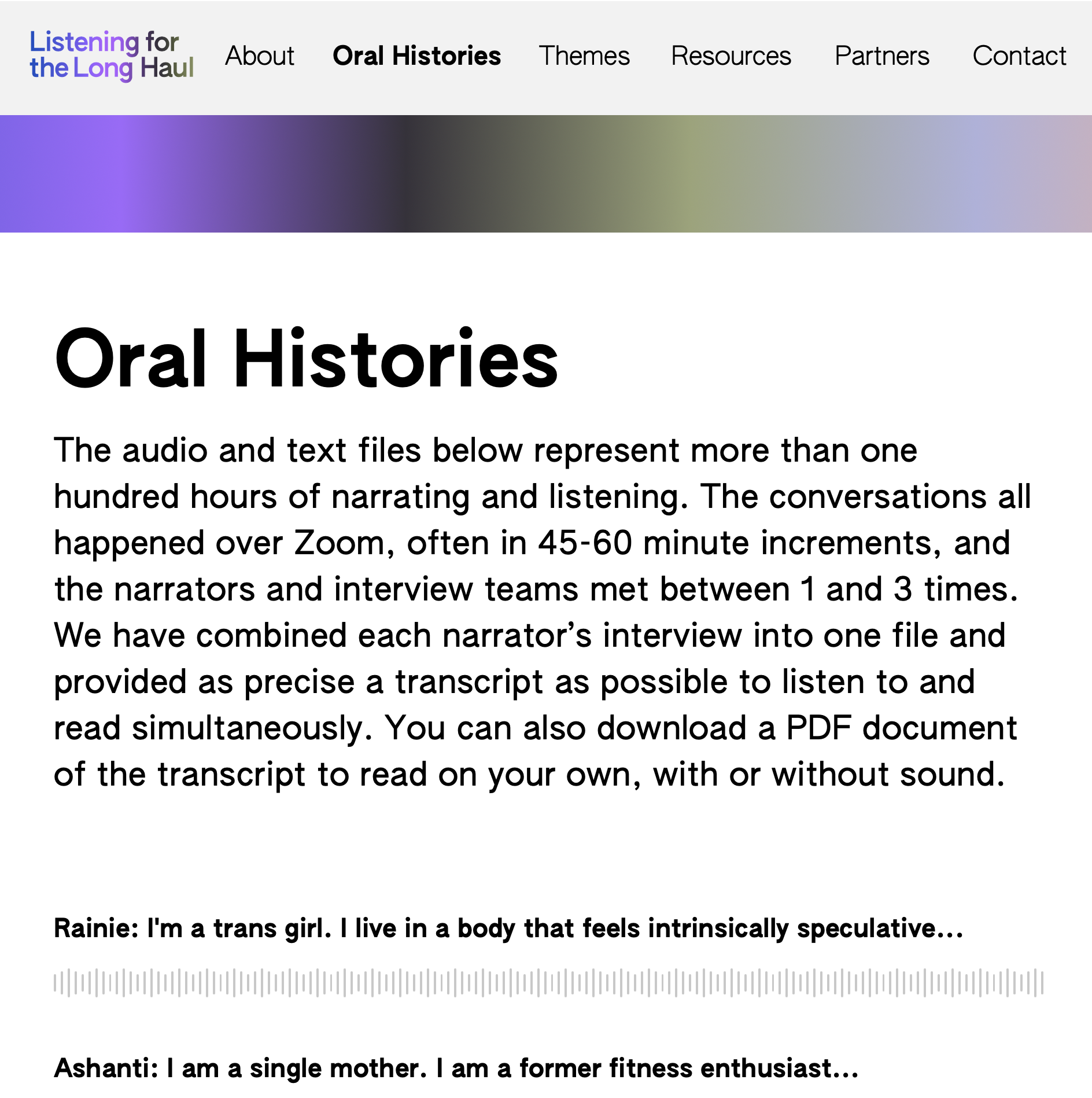 Listening for the Long Haul